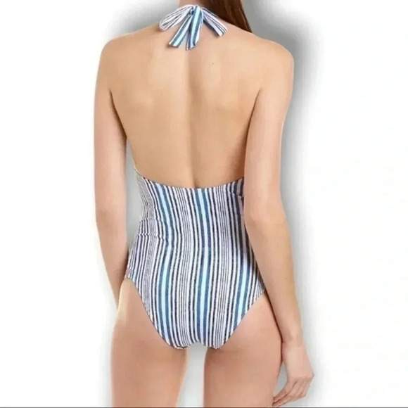 NWT Tart Collections Alana One-piece Tie Halter Top Cut-out Stripe Swimsuit S - Picture 3 of 15